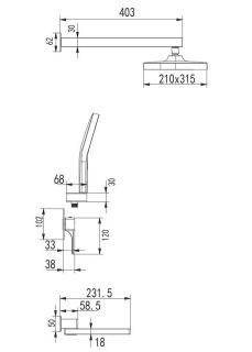 Душевая система Rose R1035H чёрный матовый